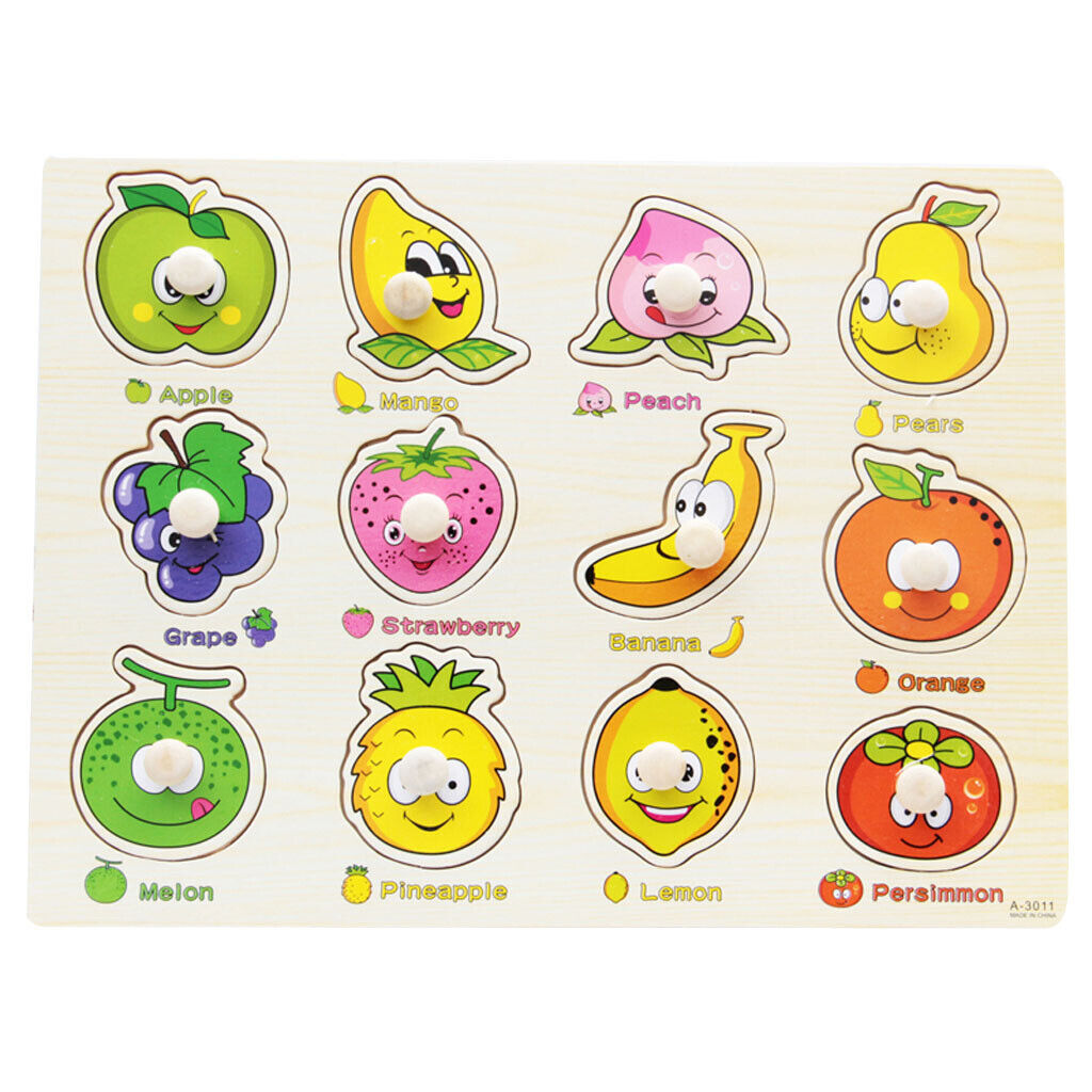 4  Wooden Jigsaw Puzzle Baby Toddler Preschool  Educational