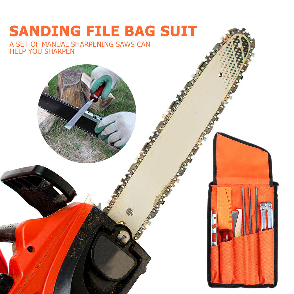 10pcs Chainsaw Chain Grinding Kit Round Flat File Guide Household Hand Tool