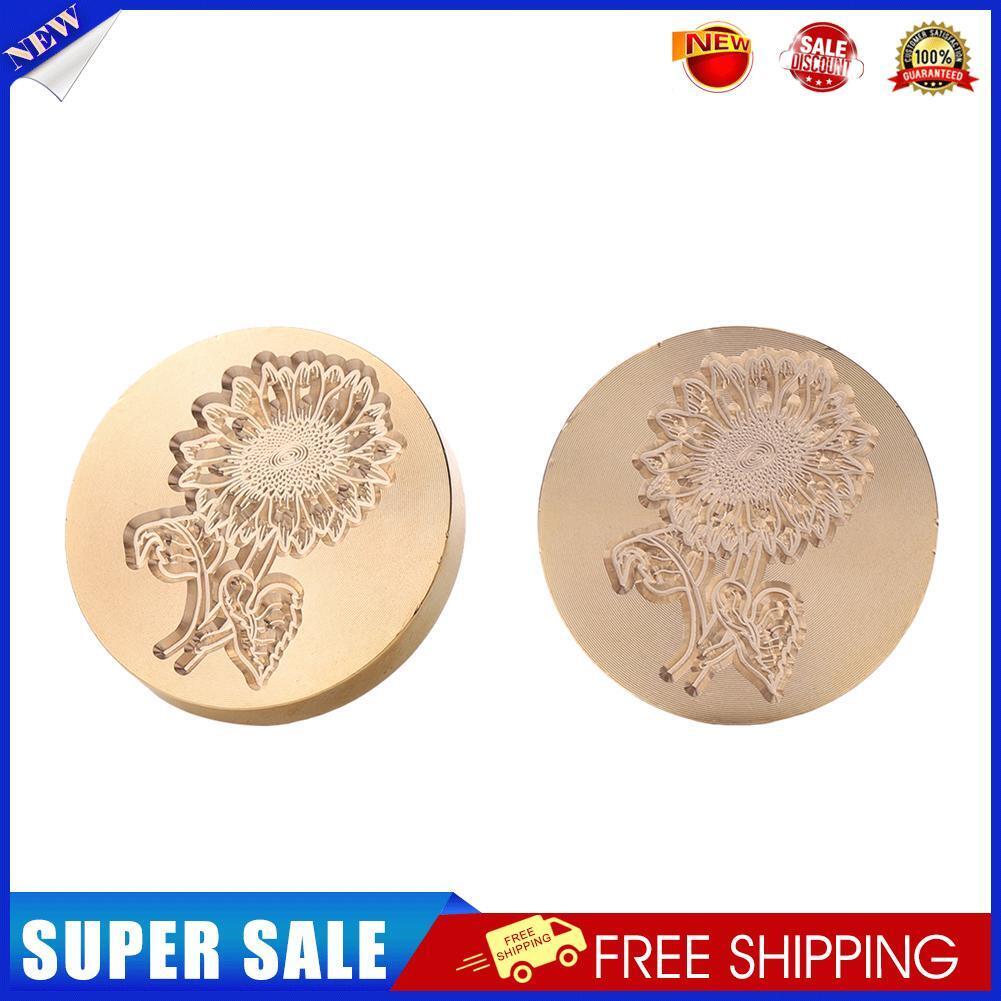 Round Grass Flower Wax Sealing Stamp Head Copper Stamps w/o Handle (ZR028)