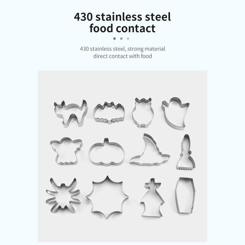 12 Pieces Halloween Series Cookies Cutters Cookie Mold Fondant Biscuit Cutters