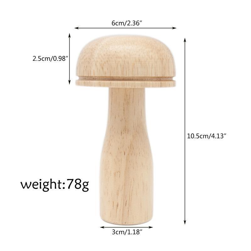 Wooden Darning Tool Set Mushroom Patchwork Utensile for Mending Clothes & Socks