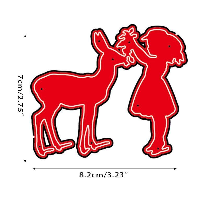 Girl Deer Metal Cutting Dies Stencil Die Cut DIY Scrapbooking Album Paper Card