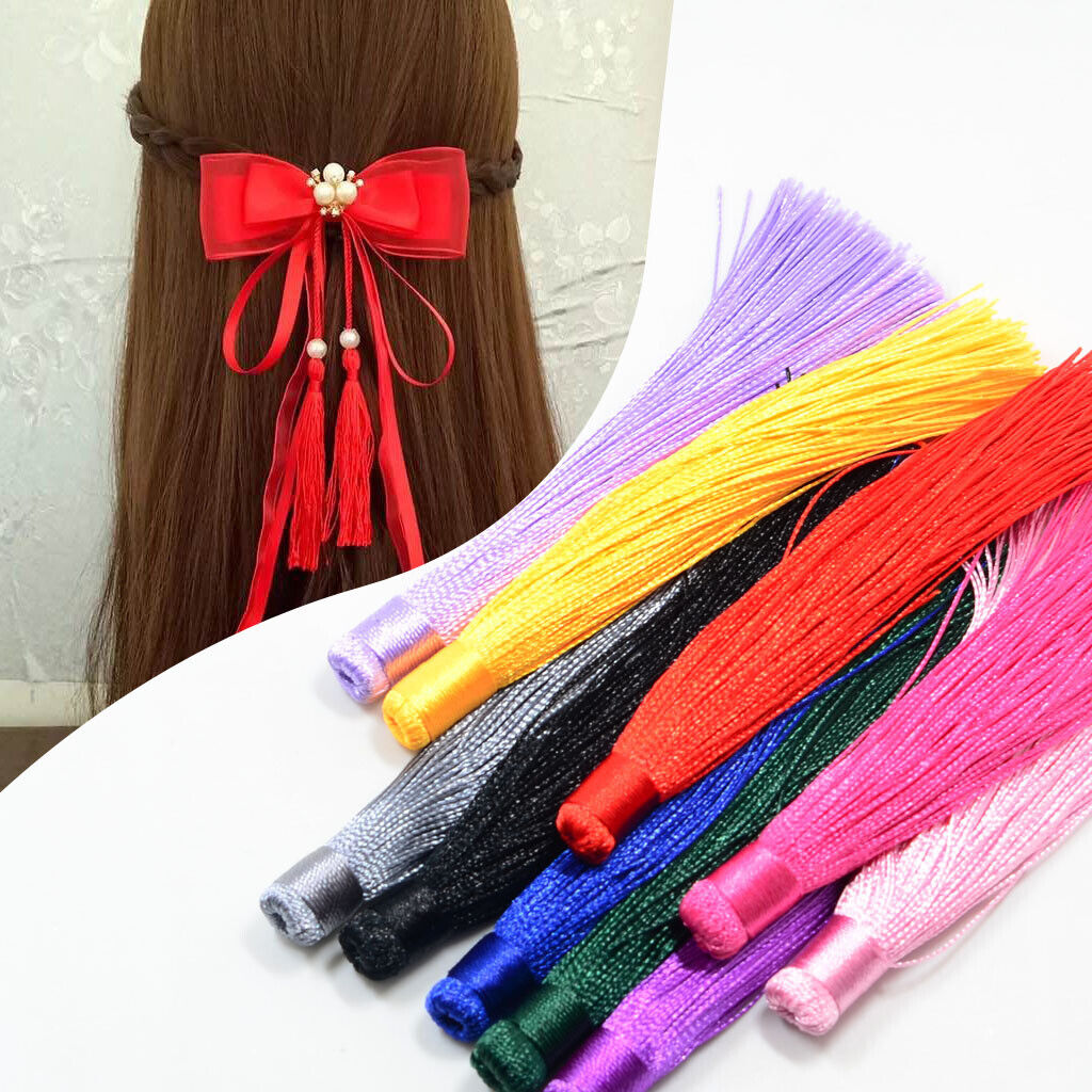 10 Pieces Multicolor 12cm Chinese  Tassels Fringe Trims Charms Pendant