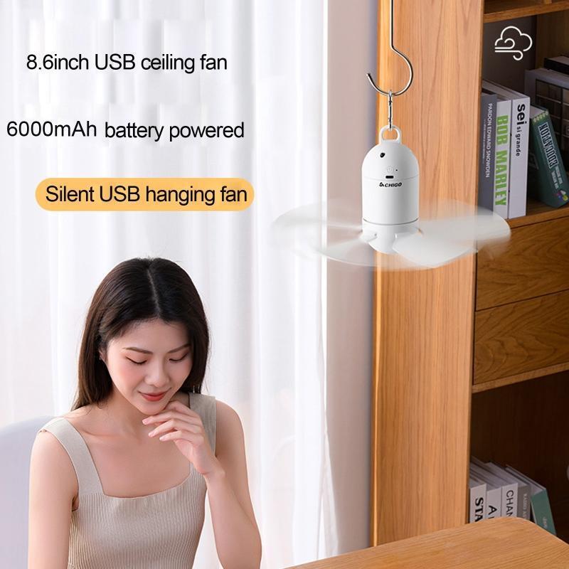 6000mAh Mini USB Camping Fan Portable Camping Fan Rechargeable with Remote