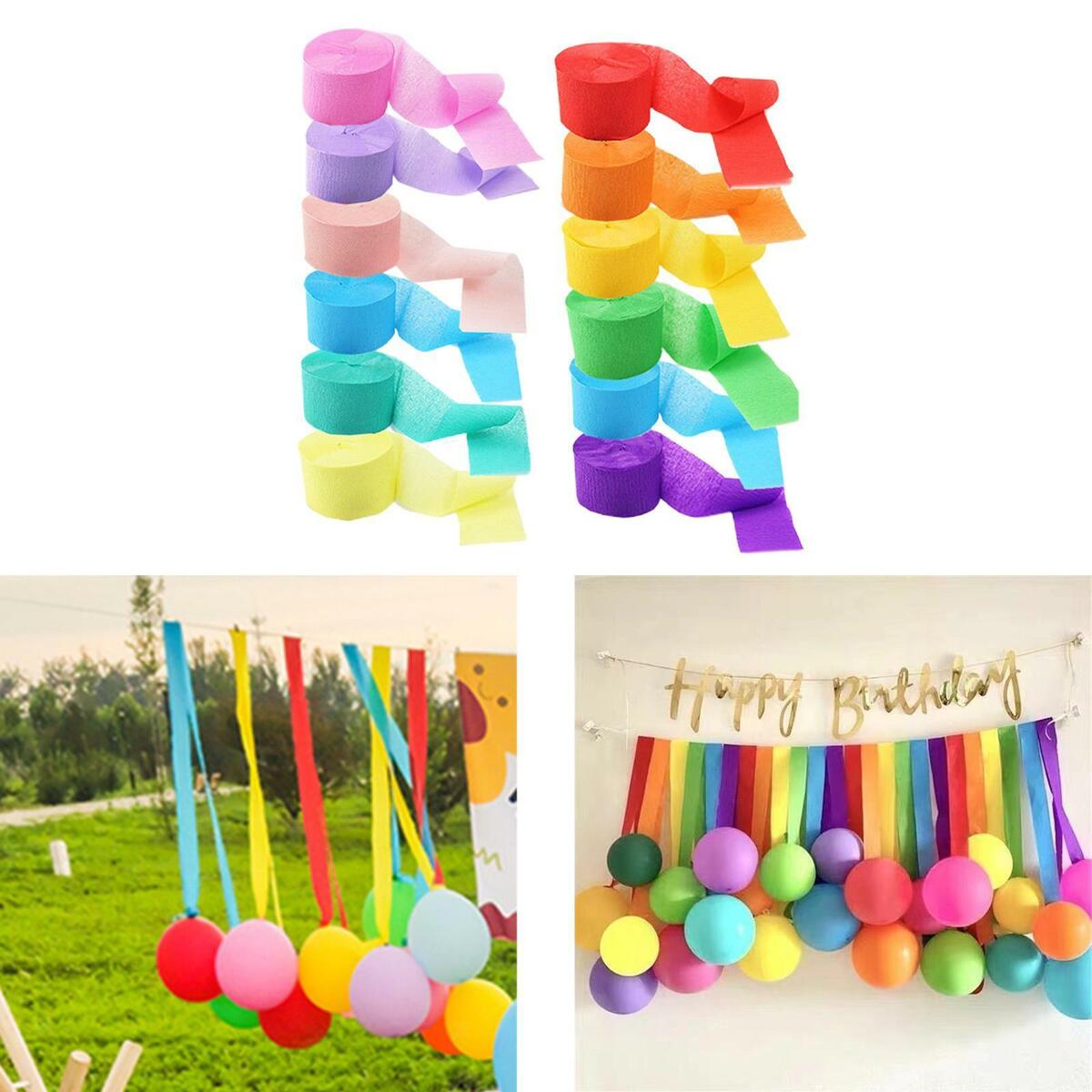 Crepe Paper Streamers DIY Supplies Decor Hanging 4.5Cmx25M for Party Wedding