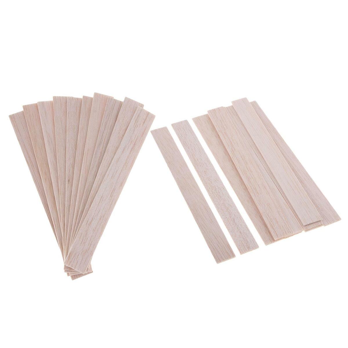 20 Pieces Unfinished Balsa  Sticks Rectangle Rod for  Strips Craft