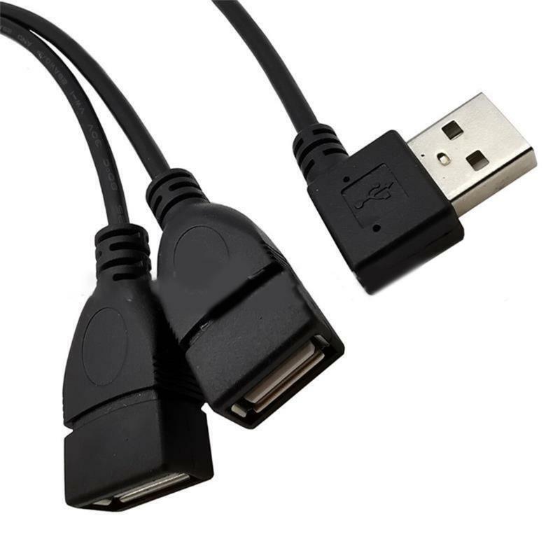 Portable USB Y Splitter USB Power Enhancer HUB Adapter 1 Male to 2 Female 30cm