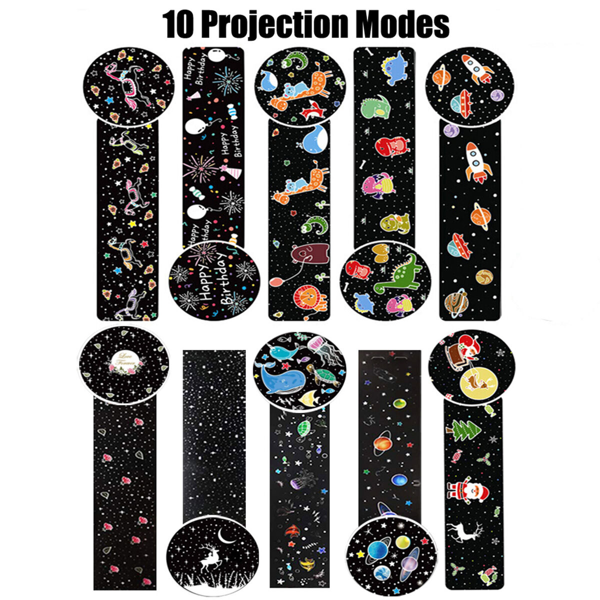 Projector Night Light with 10 Films for Kids Bedroom Star Sky Romantic Lamp