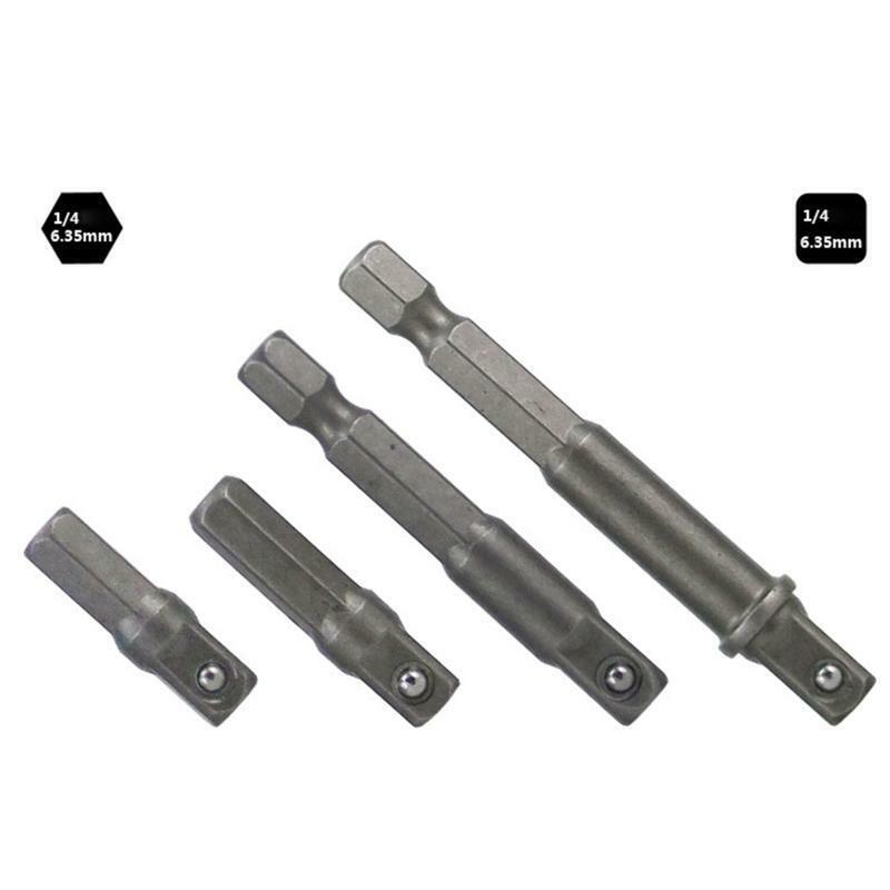 Hexagonal Shank to Square Joint Socket Rod Adapter Extension Drill Bits Bar Hex