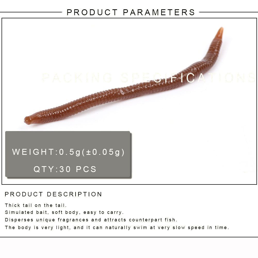 Soft Trout Tackle Bass bloodworm Fishing Lure Worm Red Baits  EarthWorm