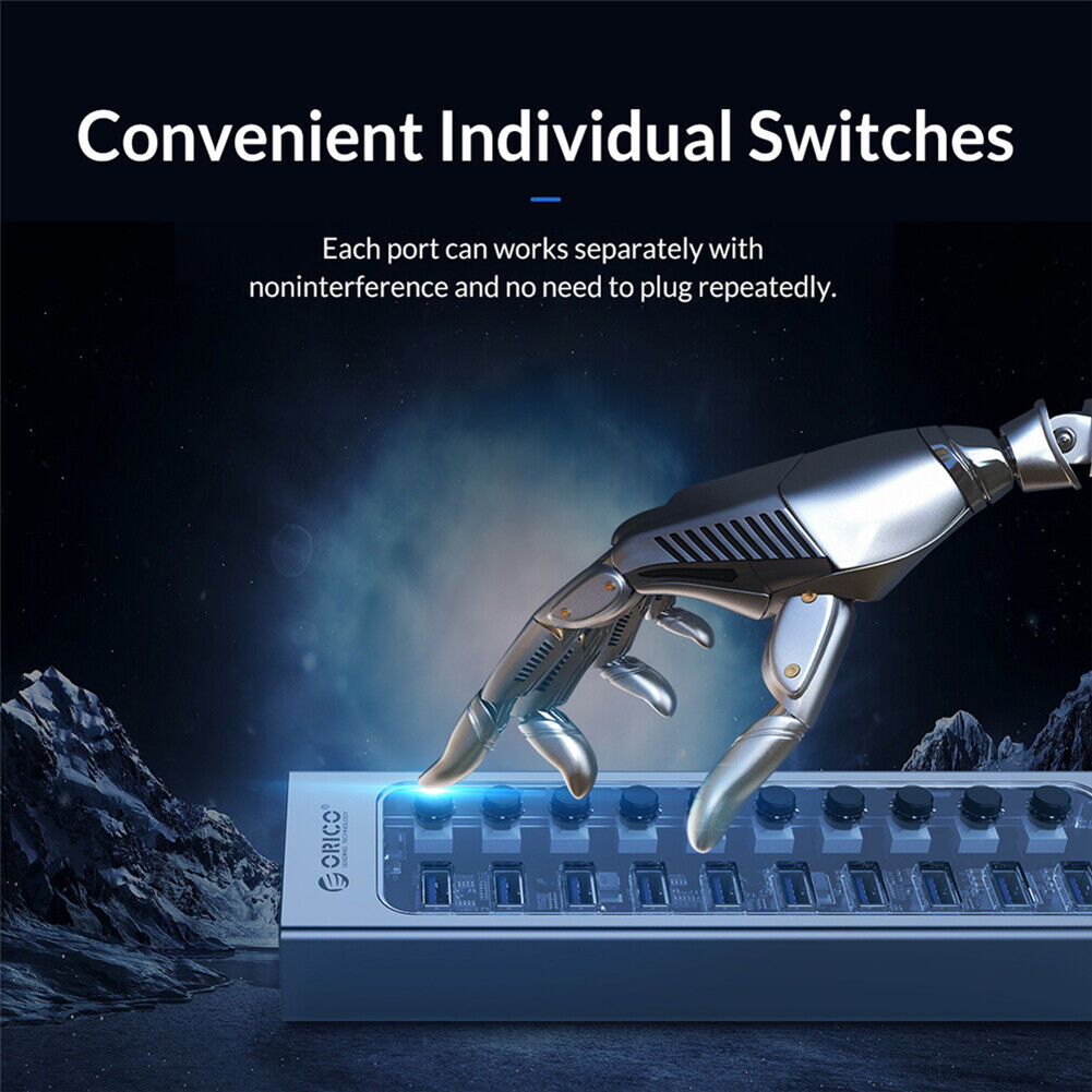 ORICO AT2U3-10AB 5Gbps USB3.0 HUB 10 Ports USB-A Dock Station Splitter (US)