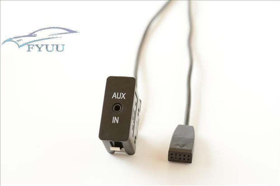1pc Car AUX-in AUX 3.5MM Jack Female Extend Cable Adapter For BMW E46 2002-2006