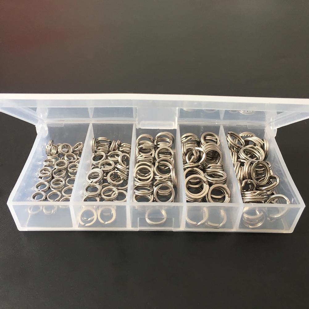 200pcs Stainless Steel Fishing Split Rings Lure Solid Ring Loop Connectors