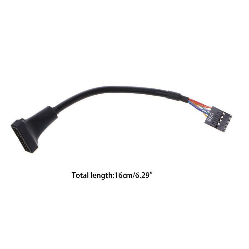 USB 2.0 9-Pin Housing Male To USB 3.0 20-Pin Motherboard Female Adapter Cable