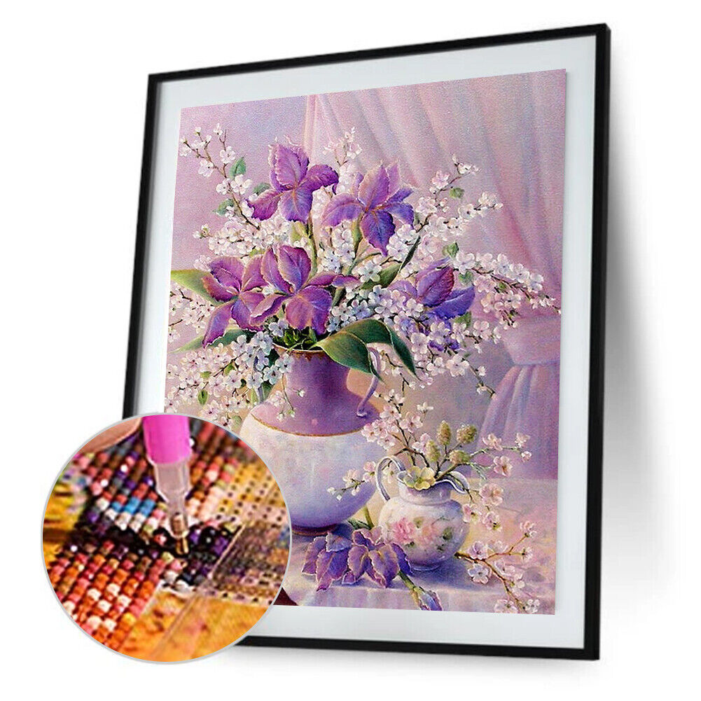 Romantic Flowerpot 5D Diamond DIY Painting Craft Kit Cross Stitch Decor