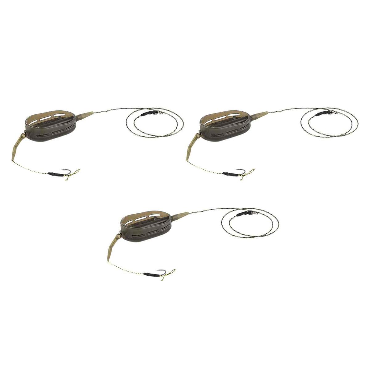 3x Europe Carp Fishing Hair Rig Braided Line Hook Barbed Hook Feeder Tackle