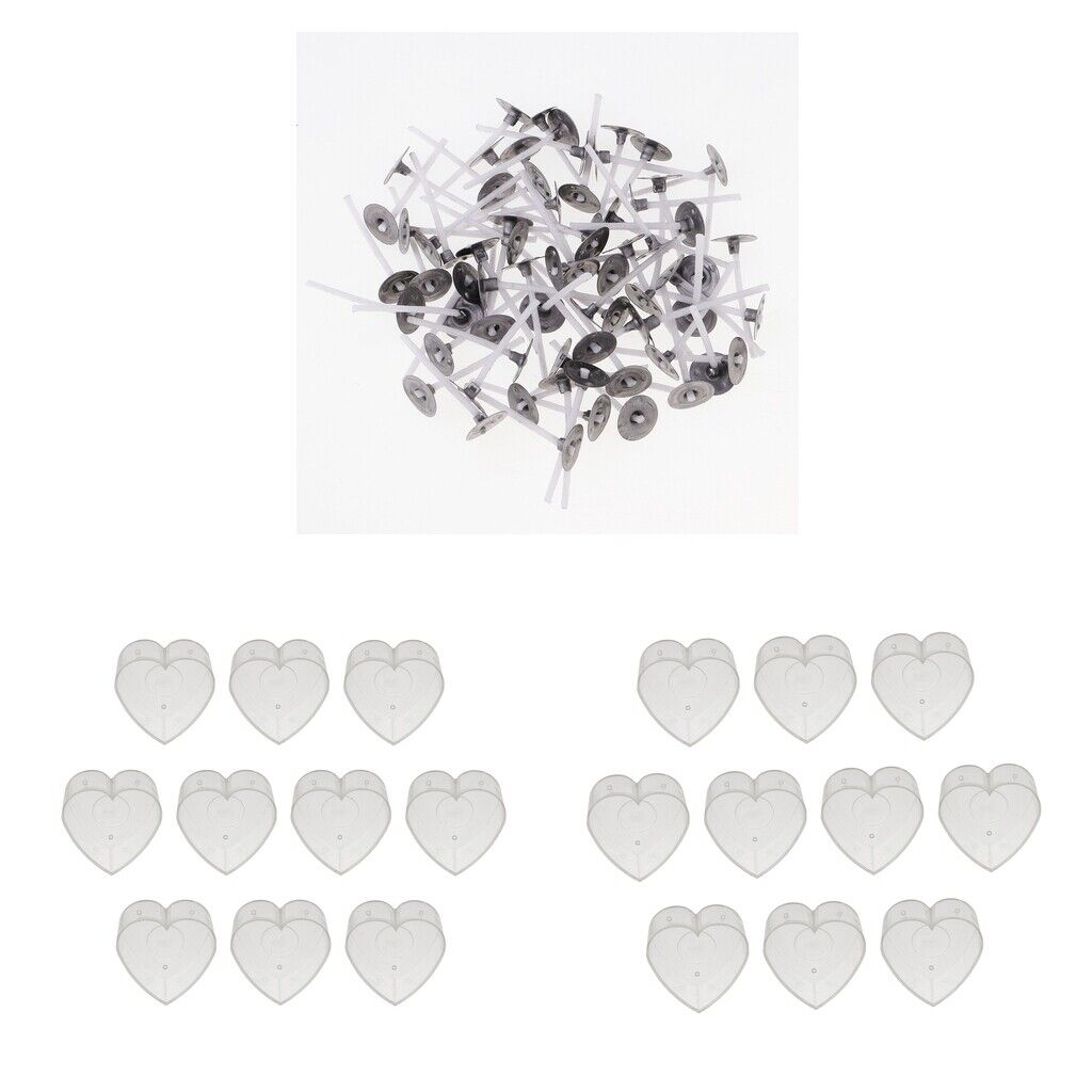 200pcs Pre-waxed Candle   and 20pcs Plastic Heart Tealight Empty Case Cup