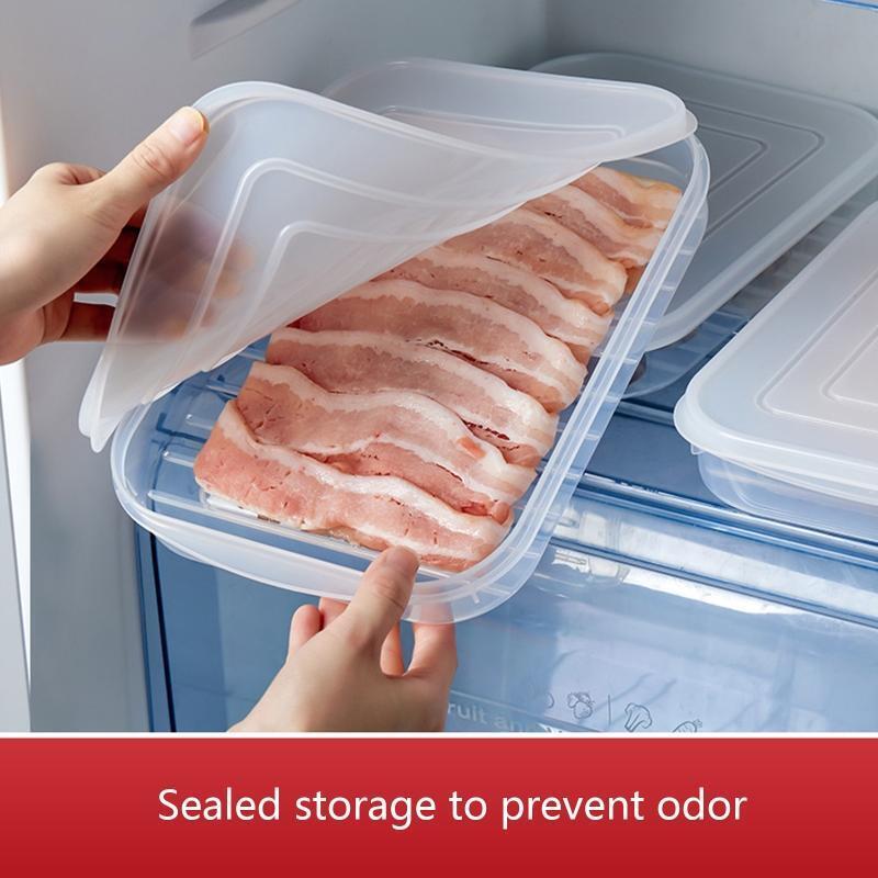 Clear Food Storage Box with Lid Fish Meat Shrimp Vegetables Storage Case