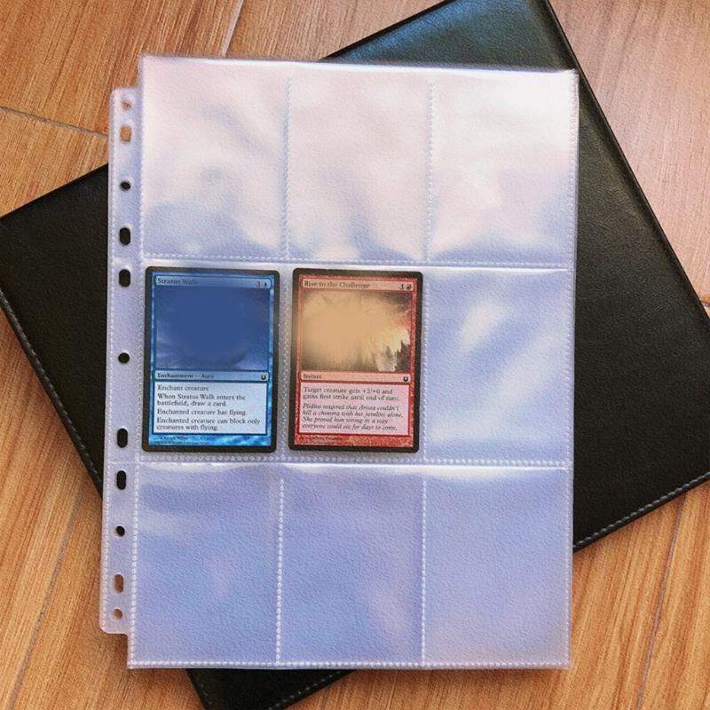 50Pcs Transparent Cards Sleeves Dual-side PP Pockets 900 Cards Capacity for Kids