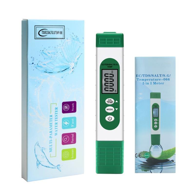 High Accuracy Water Quality Tester TDS/EC/S.G/Salt/Temp Meter for Drinking Water