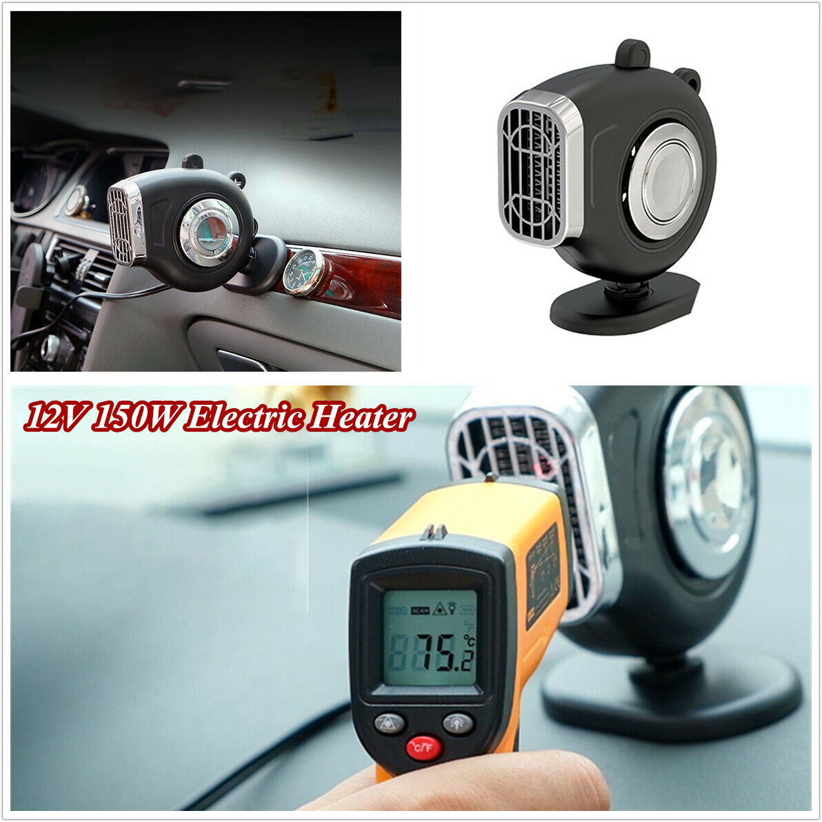 12V 150W Mini Quick Heating Heater Car Portable Electric Heater Defrost & Fog