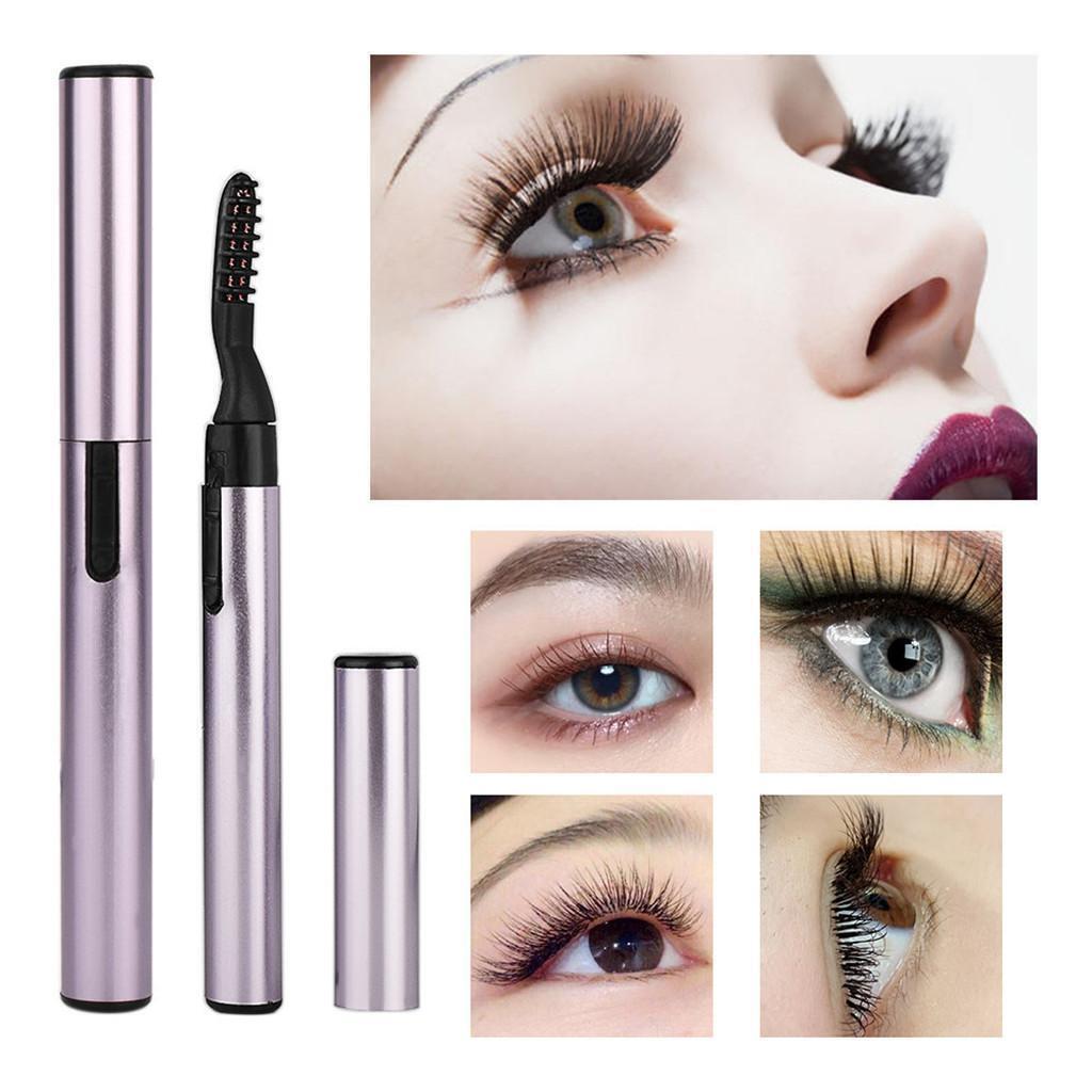 Heated Electric  Curler  Curling Brush with Comb Purple