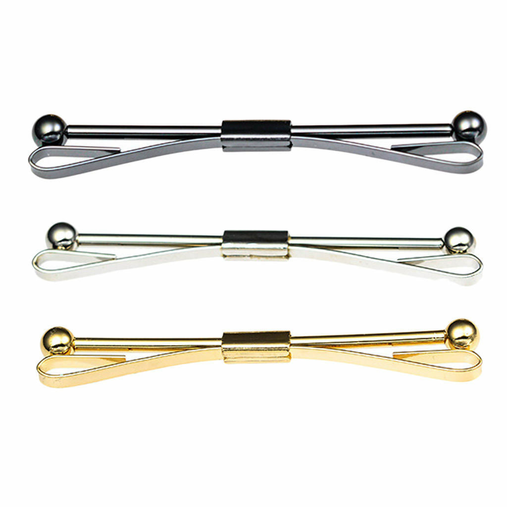 3Pack Tie Collar Pin Shirt Clip Clasp Bar Brooch Formal Suit Jewelry 6.2cm
