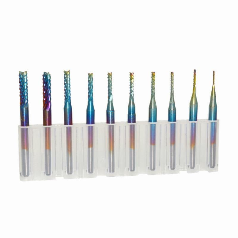 Blue End Mill CNC Router Bits 0.8-3.175mm PCB Milling Cutter End Mill Bits