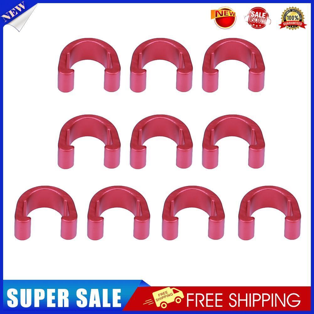 10pcs Bike Bicycle C-Clips Buckle Hose Brake Gear Cable Housing Guide(Red)