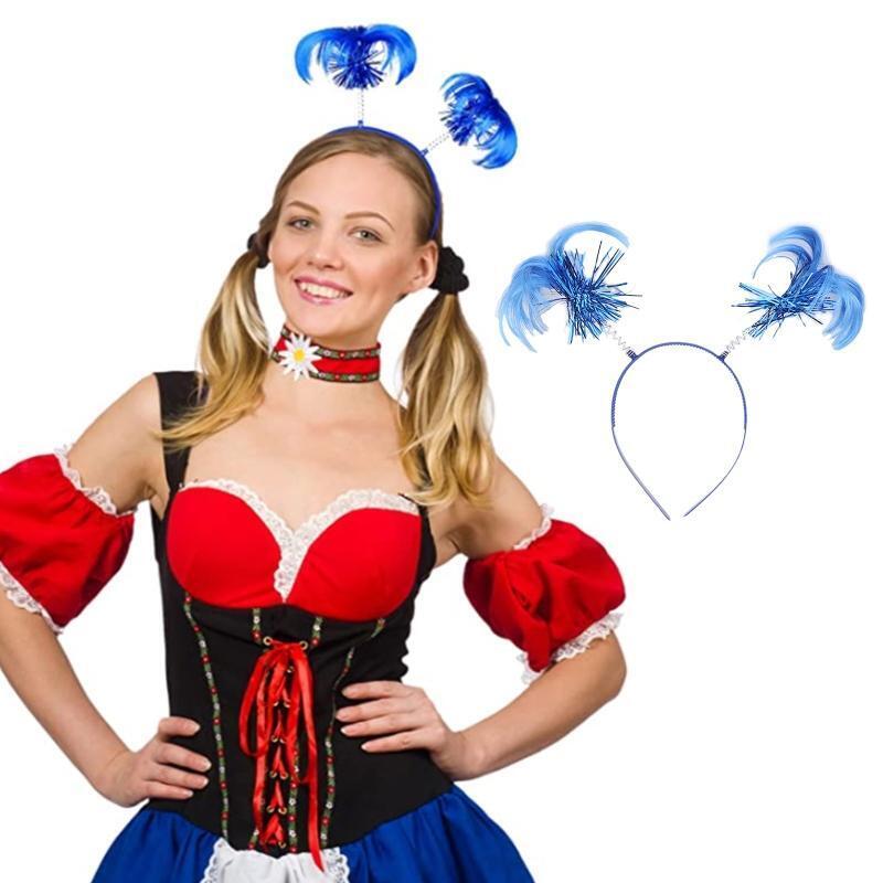 Royal Blue Wig Headband Girl Performance Hair Clip Antenna Head Band Headwear