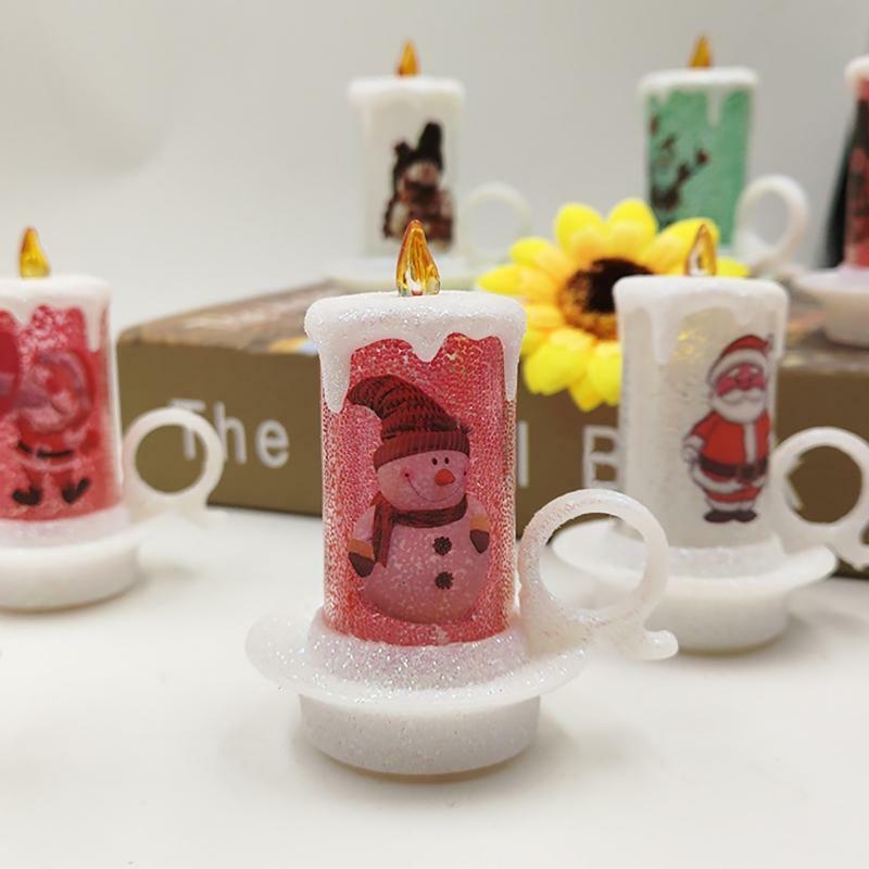 12pc Christmas Decoration Night Candle Light LED Electronic Candle Snowman Light