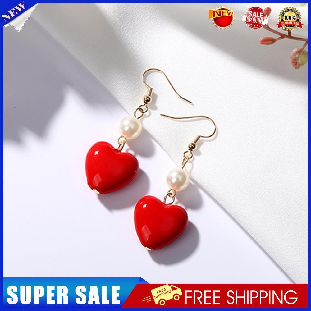 Fashion Women Irregular Love Heart Dangle Hook Geometric Drop Earrings (B)