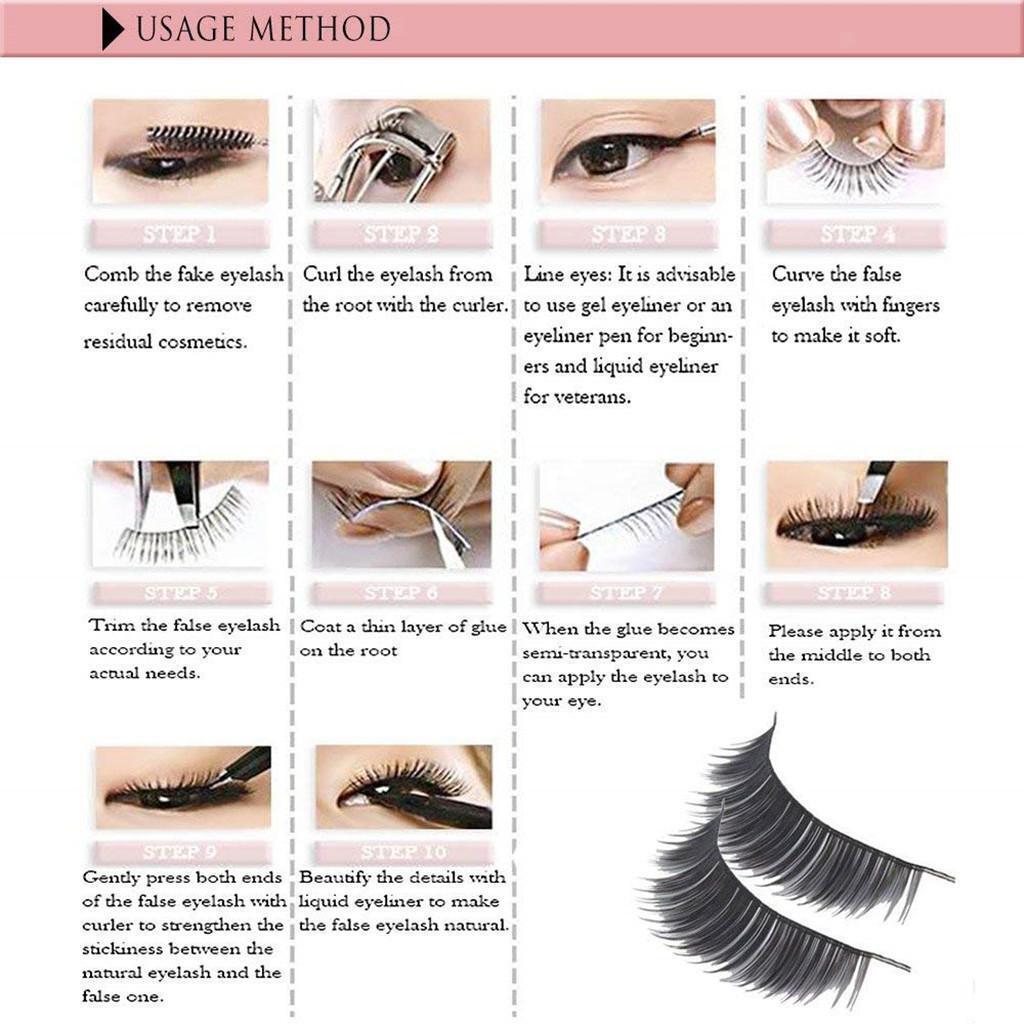 5 Pairs  Eyelashes Extension Makeup Handmade Long False Lashes Sparse