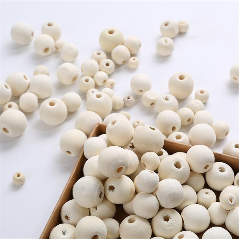 Wood Bead Garland Farmhouse Decors Rustic Country Natural Holiday Boho Style