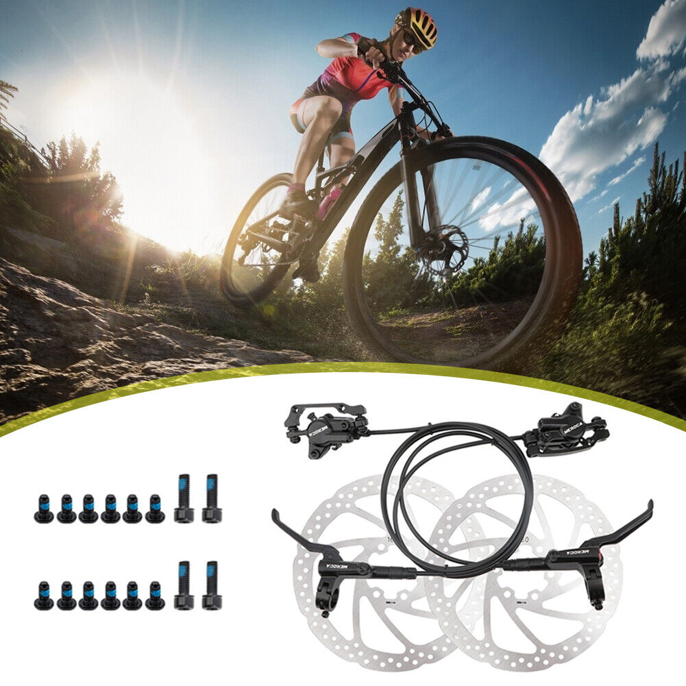 MTB Bike Hydraulic Disc Brake Set with Rotors+Bolts (Left Rear+Right Front)