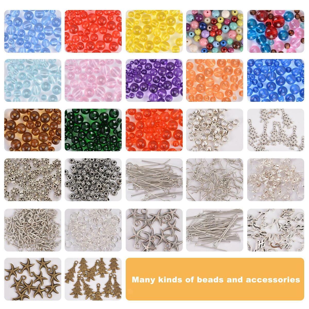 1506x Jewelry Making Supplies Kit Earrings DIY Bracelets Extension Chain