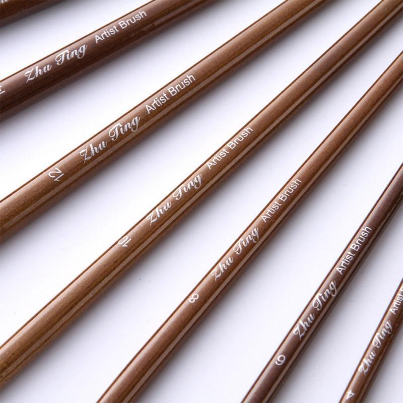 Wooden Paint Brushes Beginners Set for Canvas Rocks Watercolor Gouache Acrylic