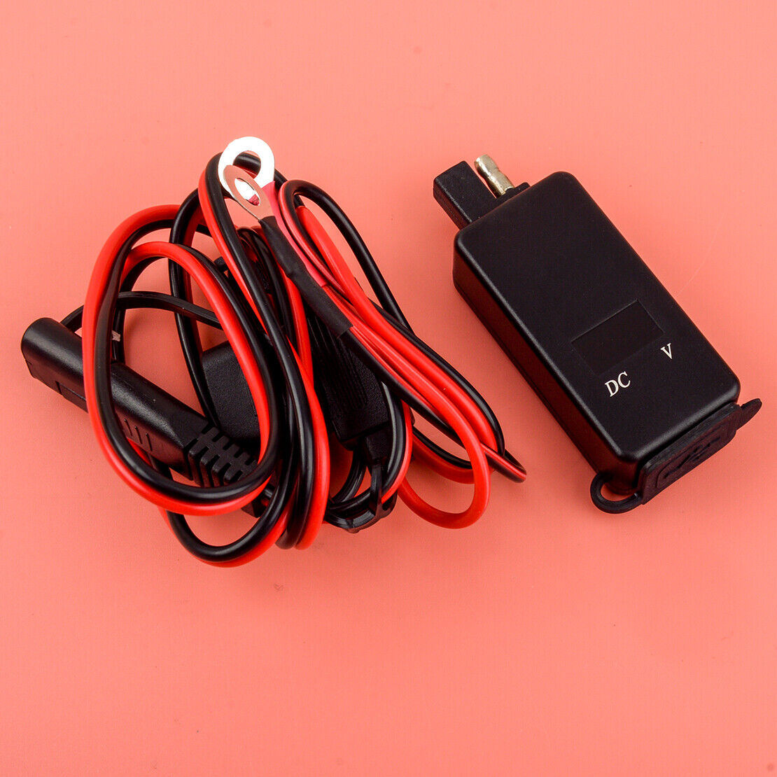 Motorcycle SAE to USB Dual Port Charger Cable Adapter Voltmeter Phone Tablets