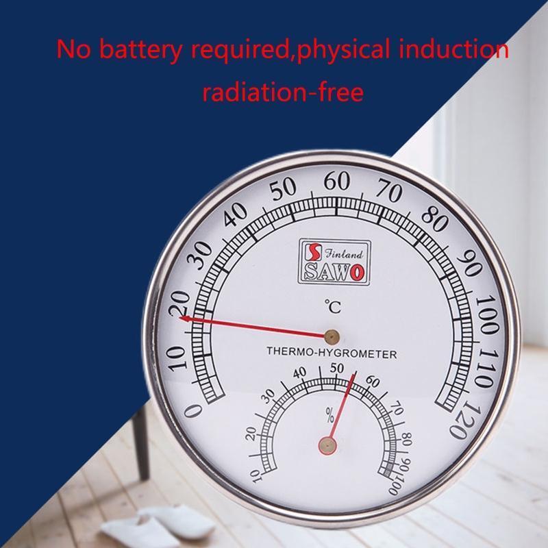 Metal Hygro-thermometer for Workshops Schools Markets Warehouses & Sauna Room
