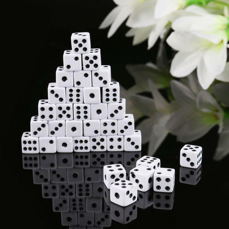 100 Pieces Square Corner Dices,Plastic Right Angle Board Game Cube 8mm/0.31in