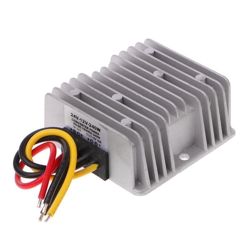Voltage Converter 24V DC To 12V DC 20A 240W Stepdown Waterproof Truck Adapter