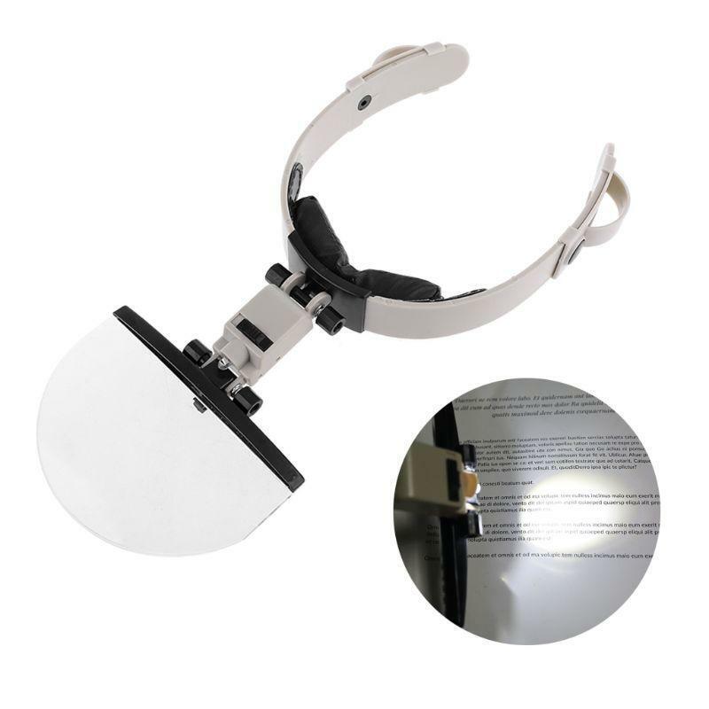 Large Lens Head Wearing Magnifying Glass w/ LED Magnifier 2X 3.5X 4.5X 5.5X