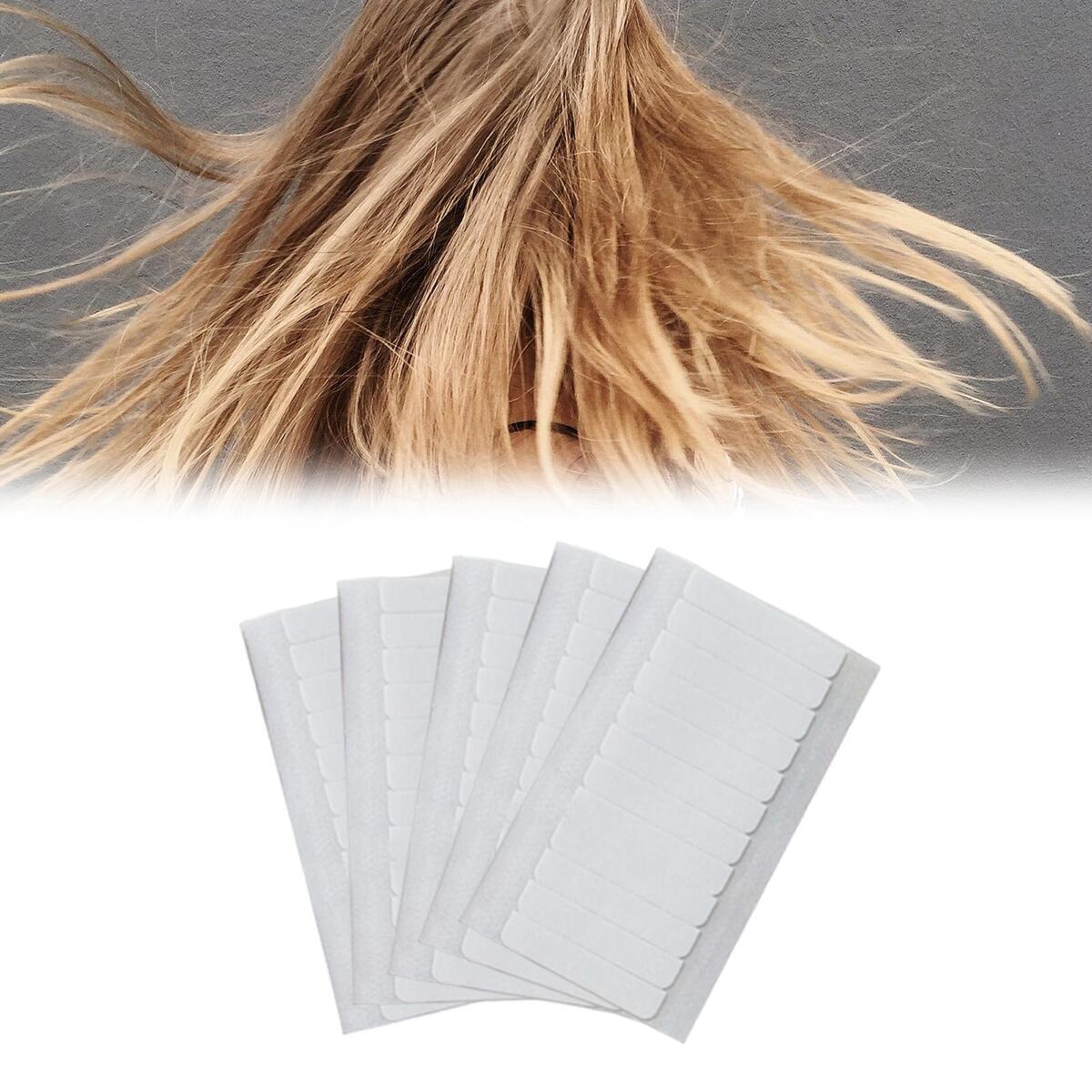 Bun extension Tape  Double Side  Tape Straight Strip 4 x 0.8 cm