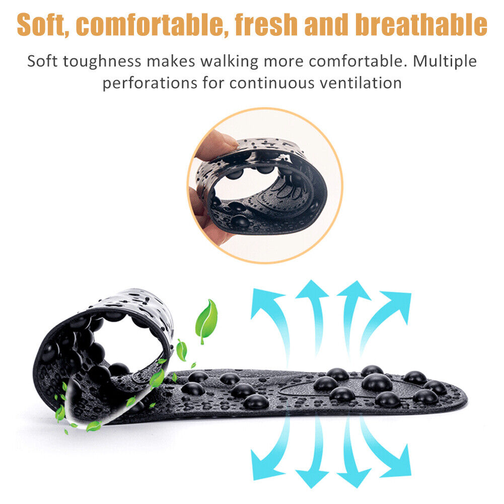 1 Pair Magnetic Massage Insoles Foot Acupuncture Point Therapy Cushion (L)