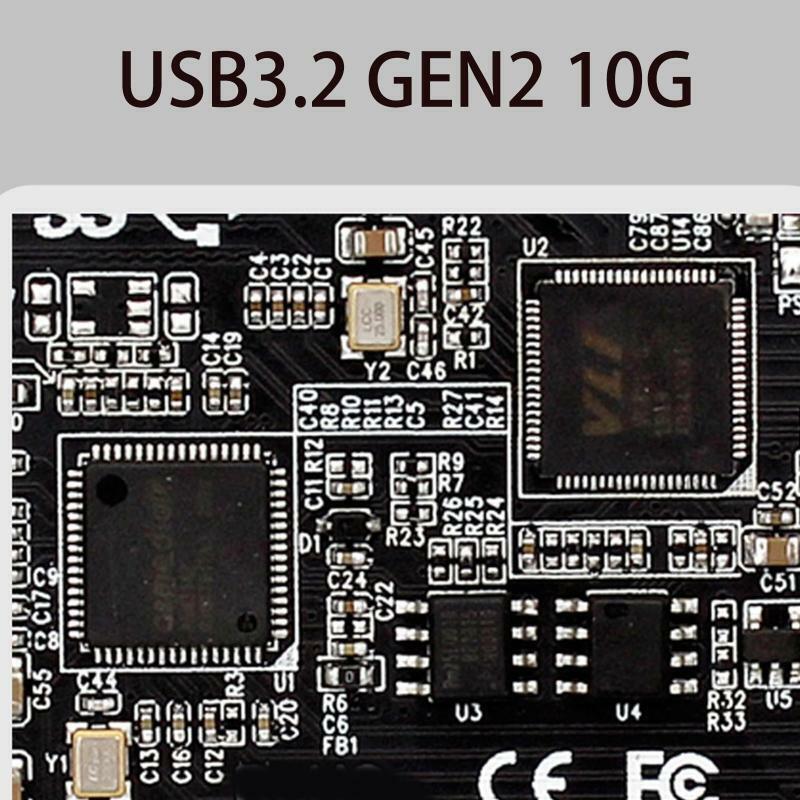Pcie to USB3.2 Type-E Front Type-C 19P Expansion Card Compatible Pci-E X4 X8 X16