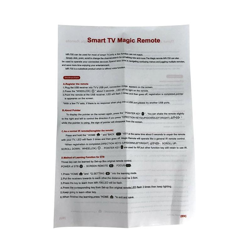 MR-700+ Remote Replacement for AN-MR18BA AN-MR19BA MR20GA Remote Fit for LGTV