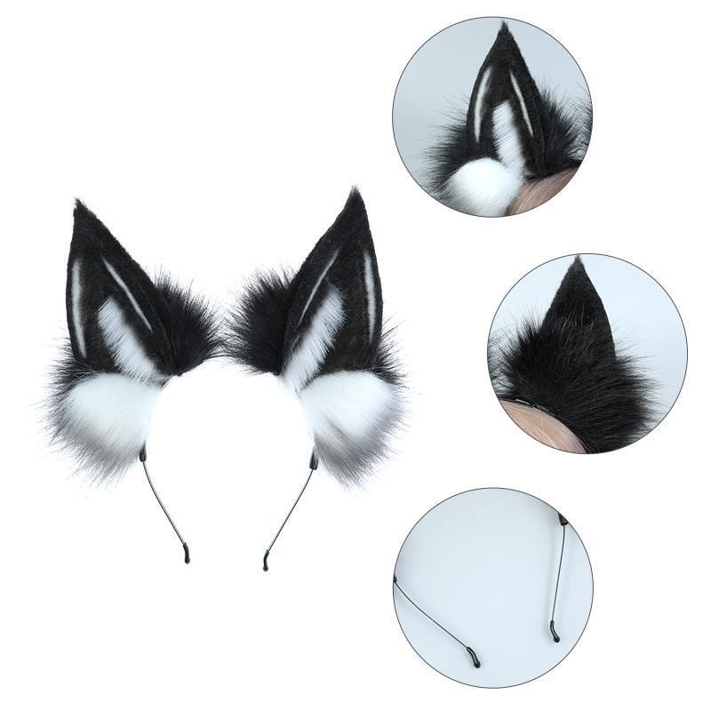 Simulation Wolf Ear Lolita Plush Hair Hoop Headband All-match Outdoor Activities
