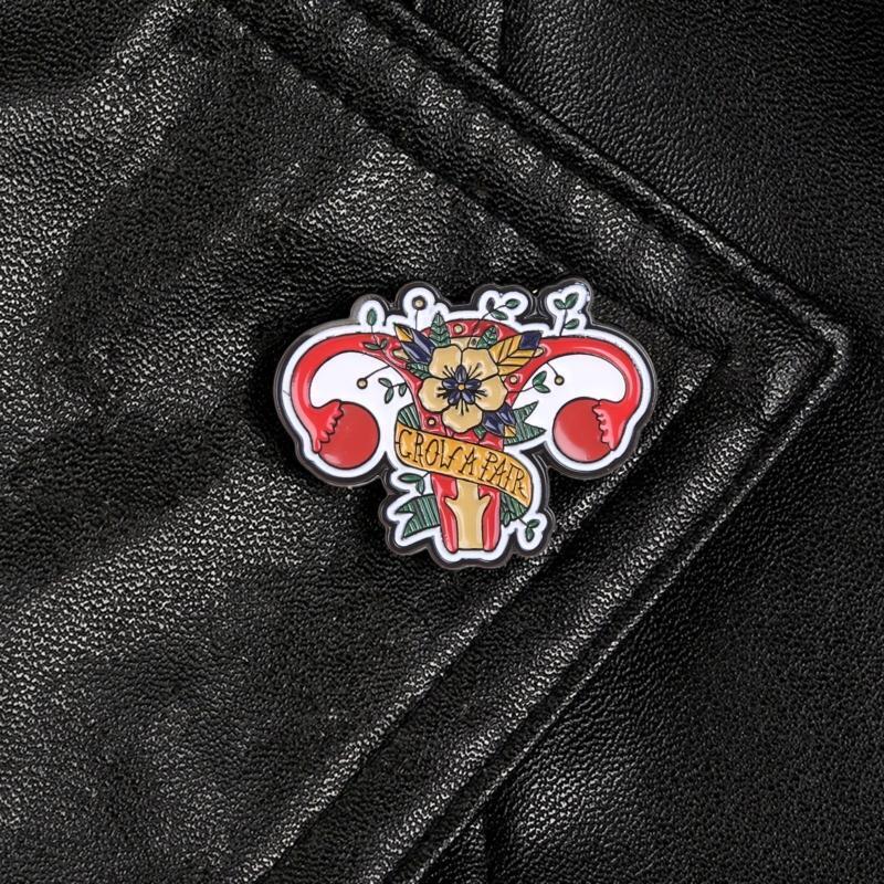 Feminist Enamel Pin Uterine Medicine Brooches Uterus Pins Gifts for Girls Women
