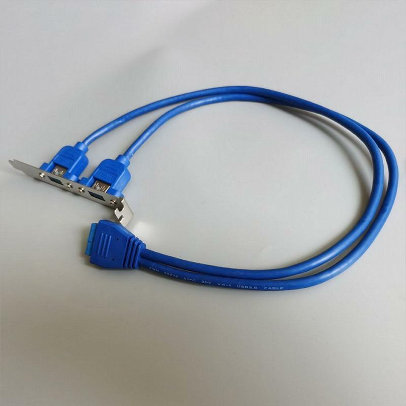 Dual Ports USB3.0 to Motherboard 20Pin Baffle Cable Adapter 20Pins USB Expansion