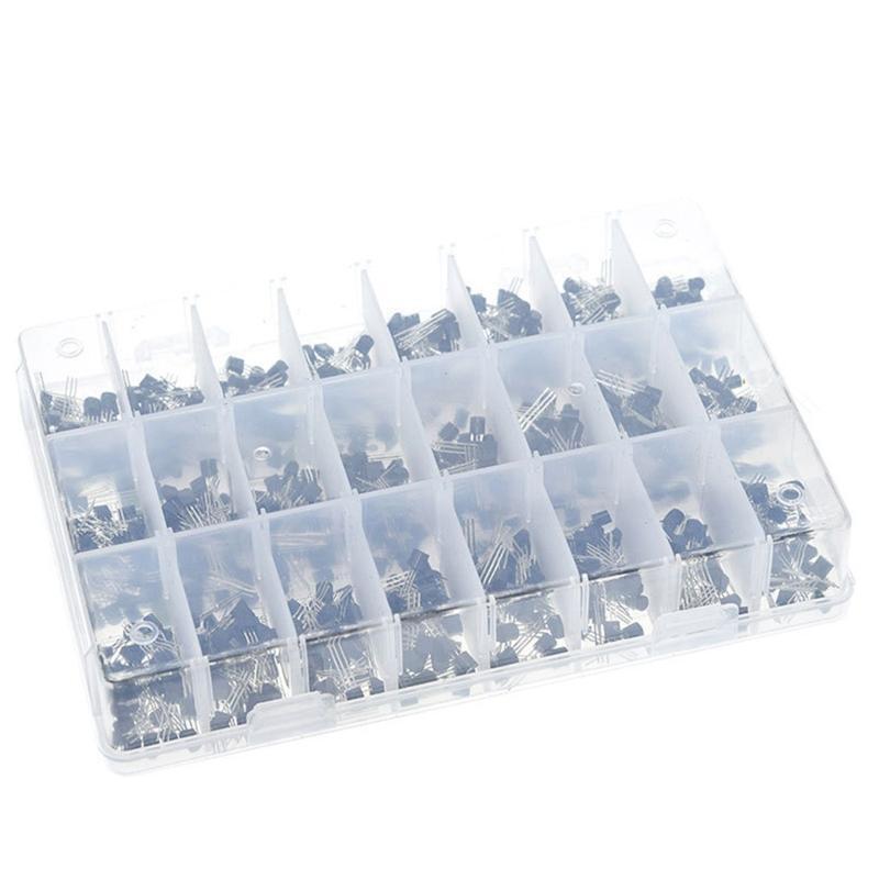 TO-92 Transistor Assortment Kit Box 24 Values Each 35pcs Assortment +Plastic Box